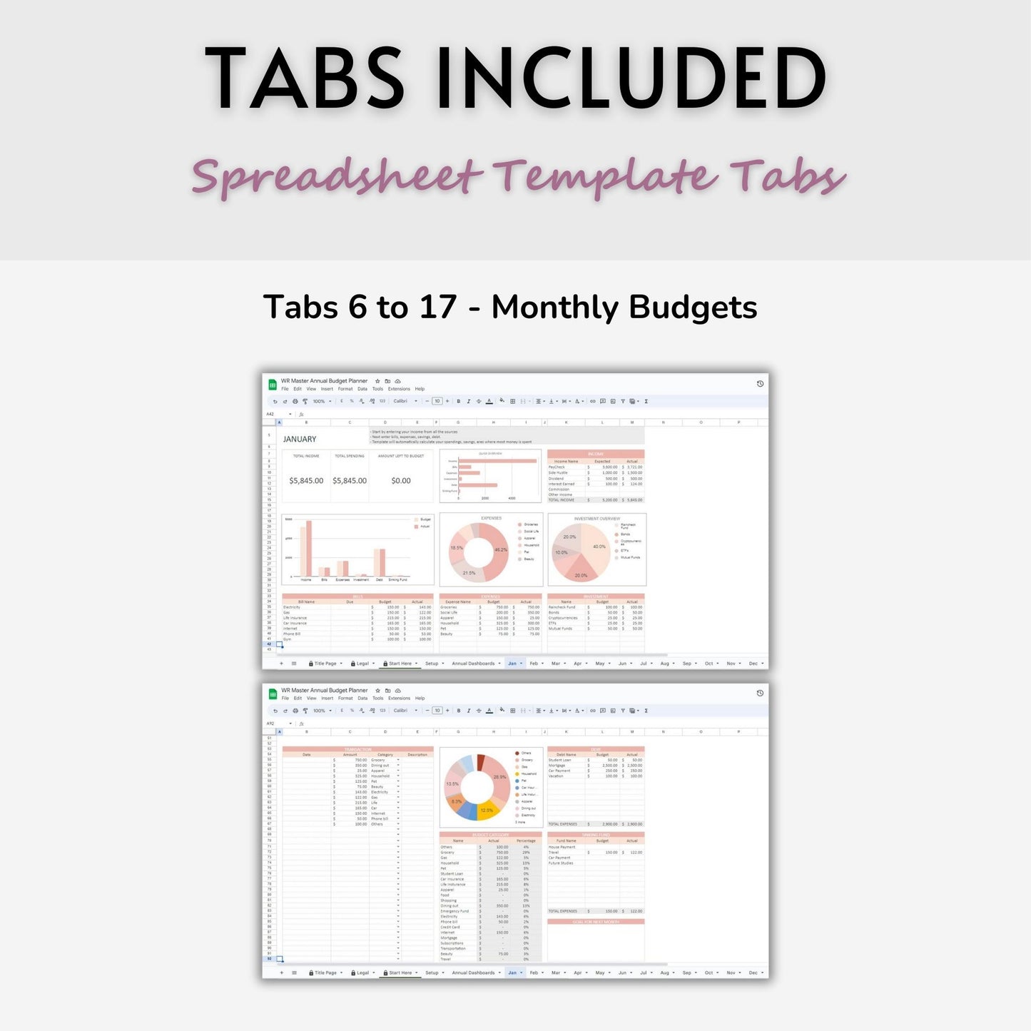 Annual Budget Spreadsheet Template