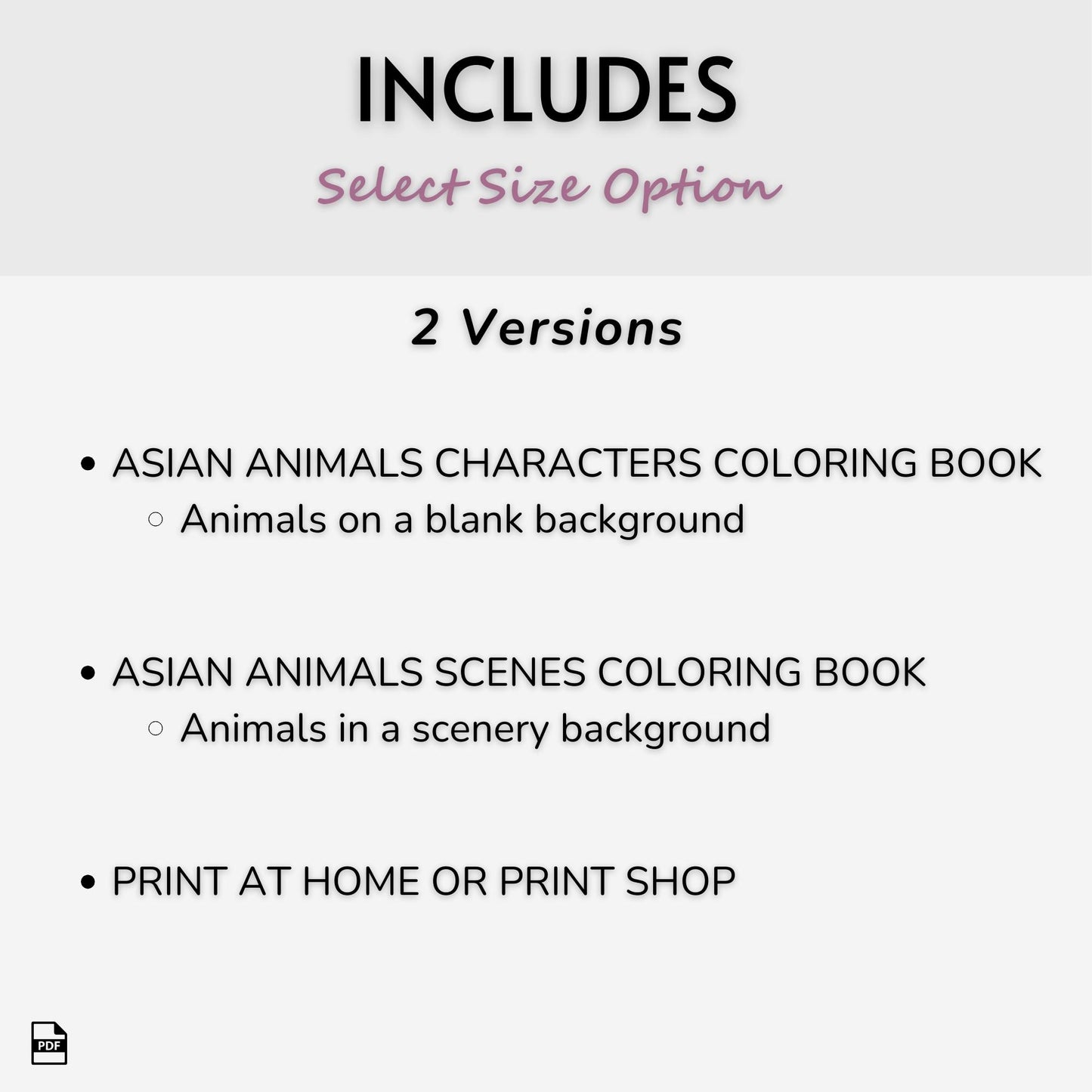 Asian Animals Coloring Books