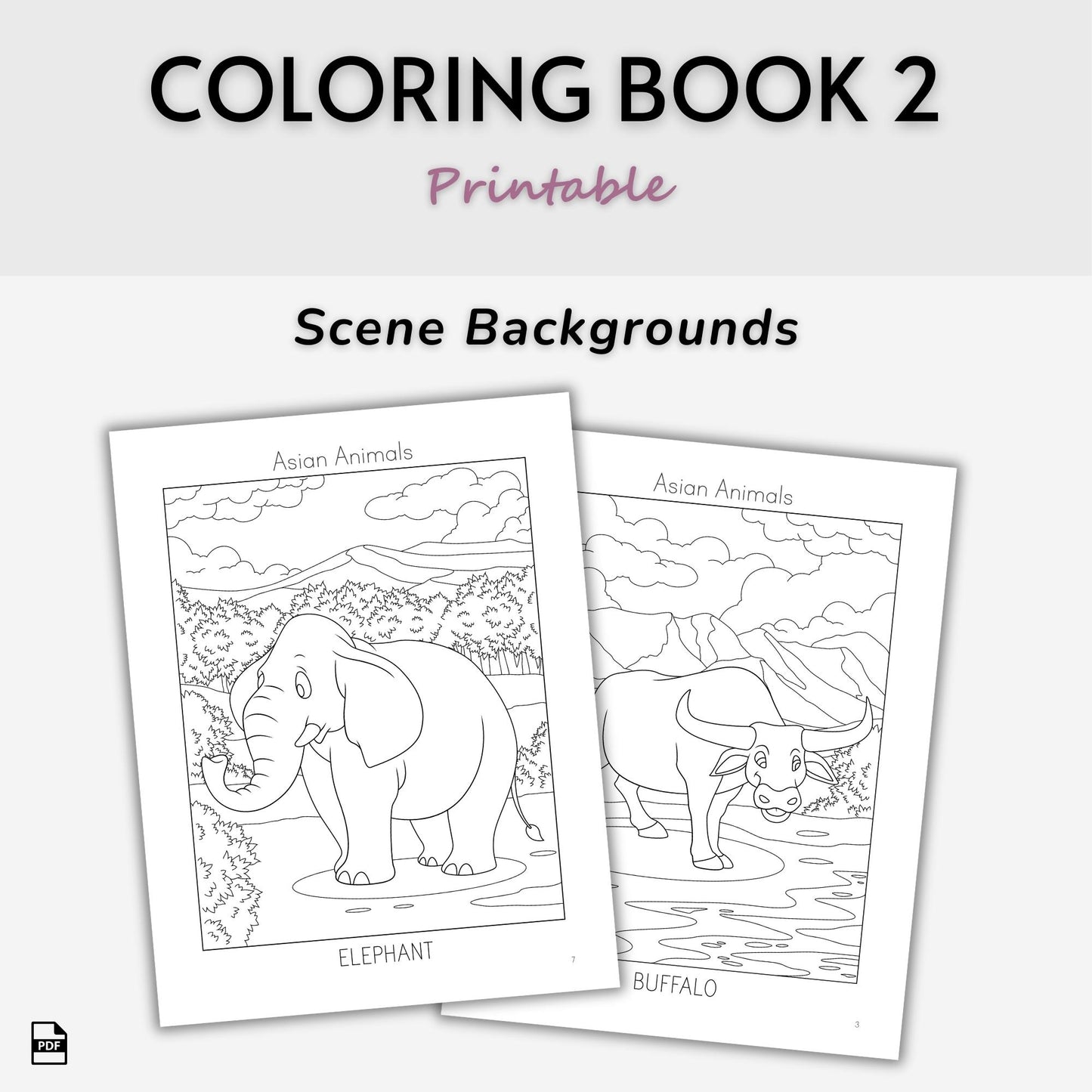 Asian Animals Coloring Books