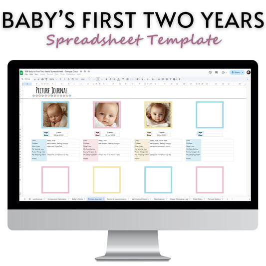 Baby's First Two Years Spreadsheet Template