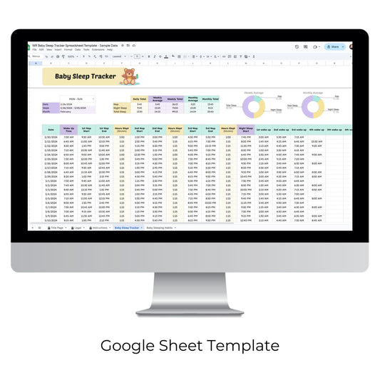 Baby Sleep Tracker Spreadsheet Template