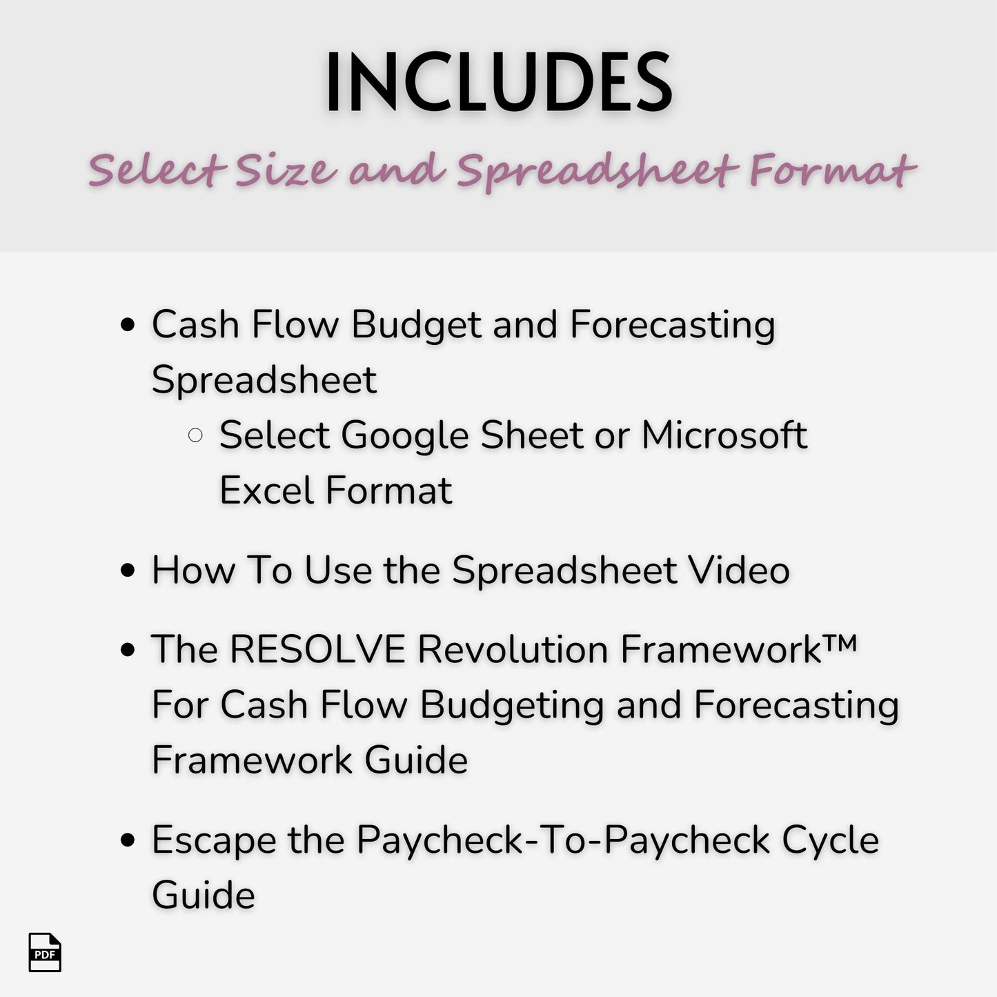 The RESOLVE Revolution Framework™ for Cash Flow Budgeting Toolkit