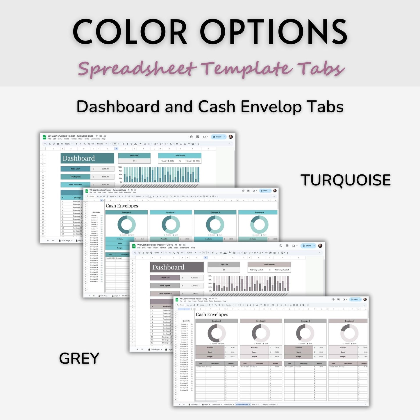 Cash Envelop Tracker Spreadsheet Template