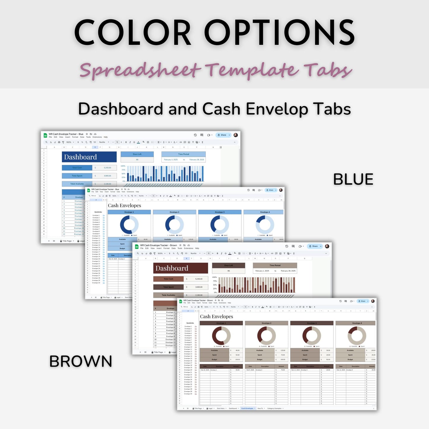 Cash Envelop Tracker Spreadsheet Template