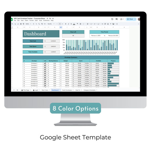Cash Envelop Tracker Spreadsheet Template