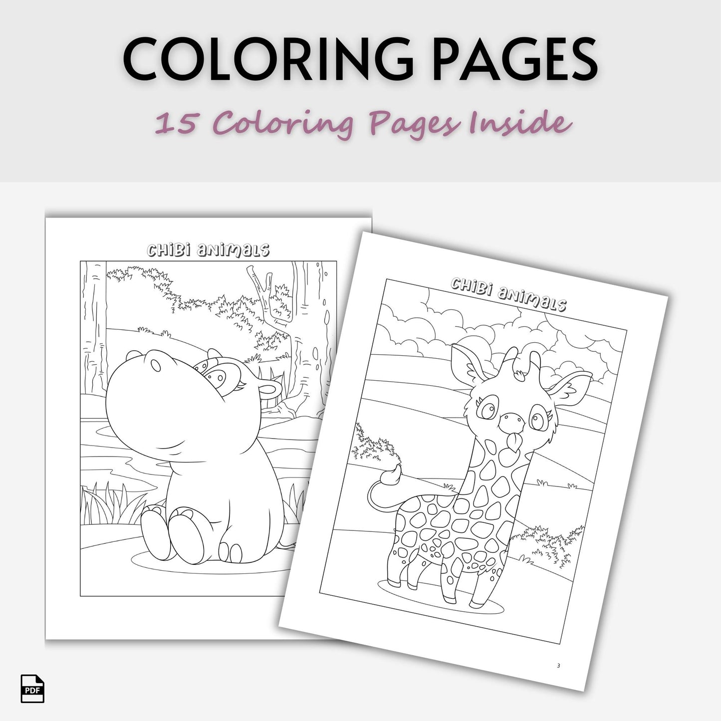 Chibi Animals Coloring Book