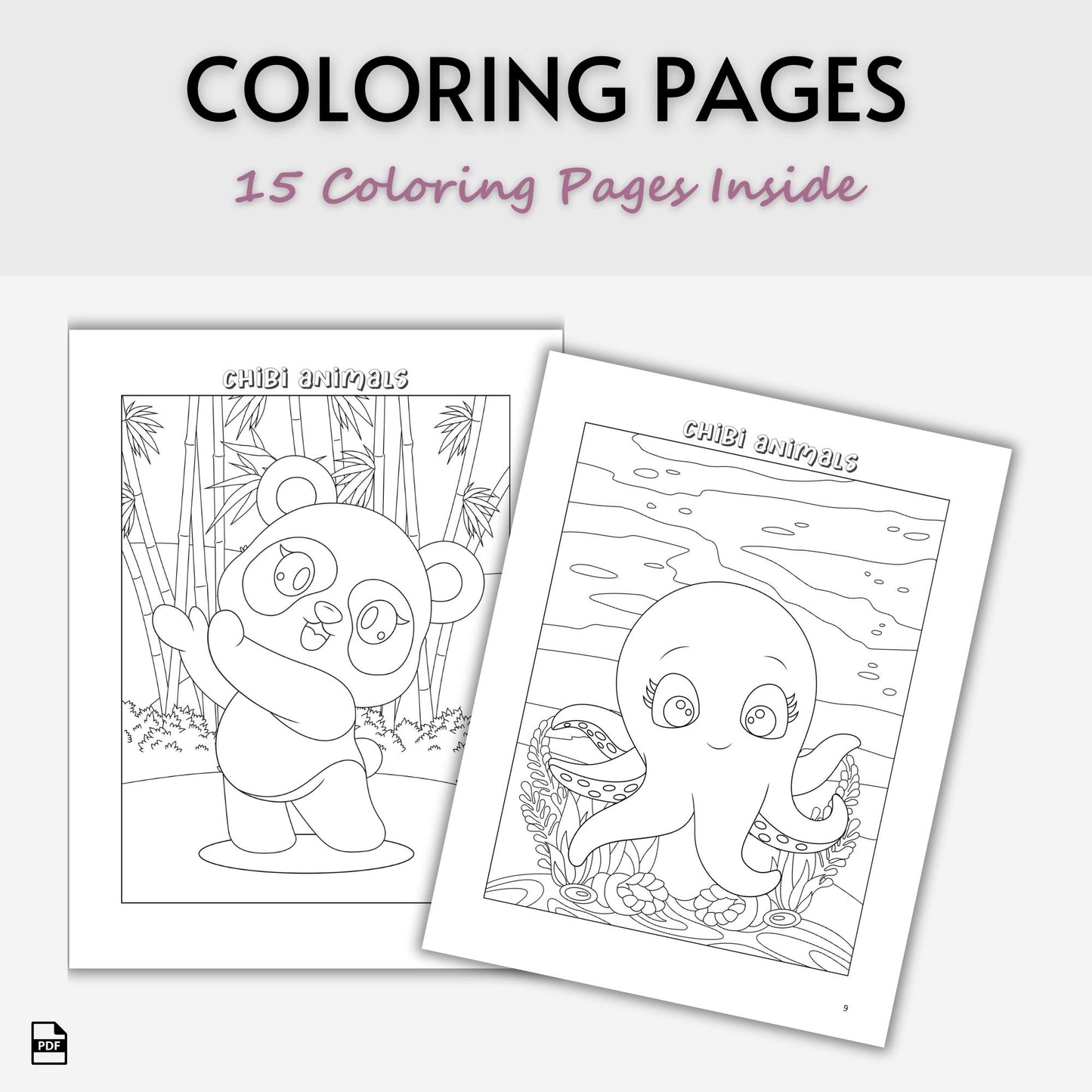 Chibi Animals Coloring Book