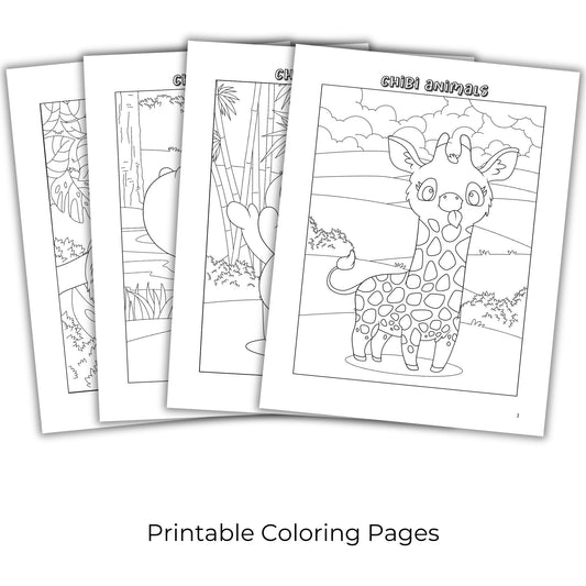 Chibi Animals Coloring Book