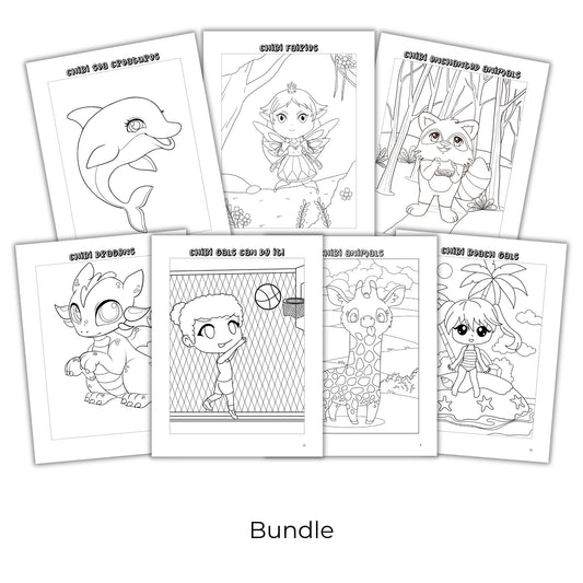 Chibi Coloring Book Bundle