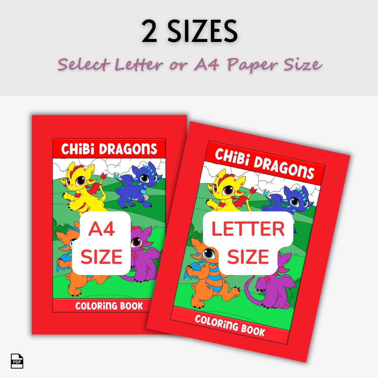 Chibi Dragons Coloring Book