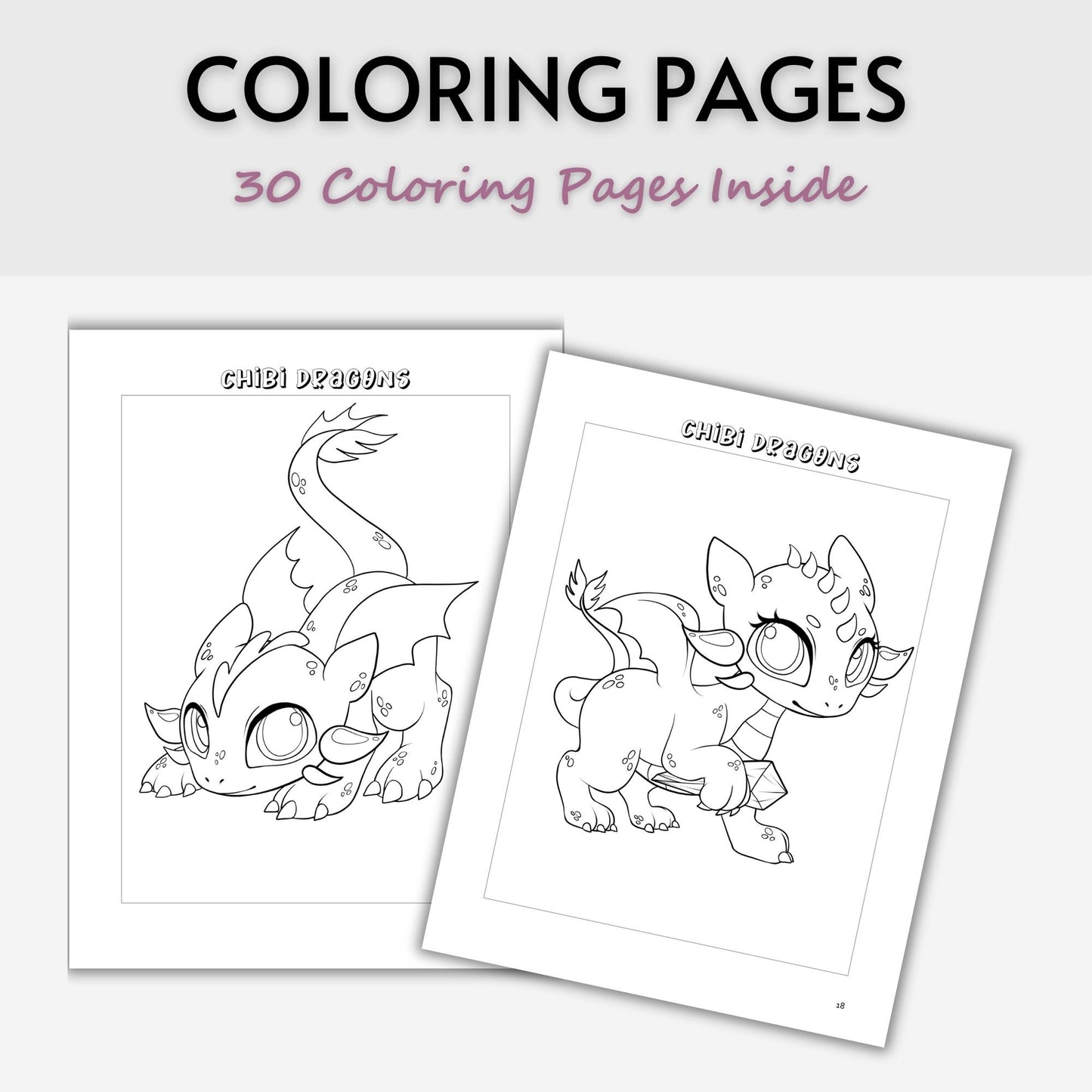 Chibi Dragons Coloring Book
