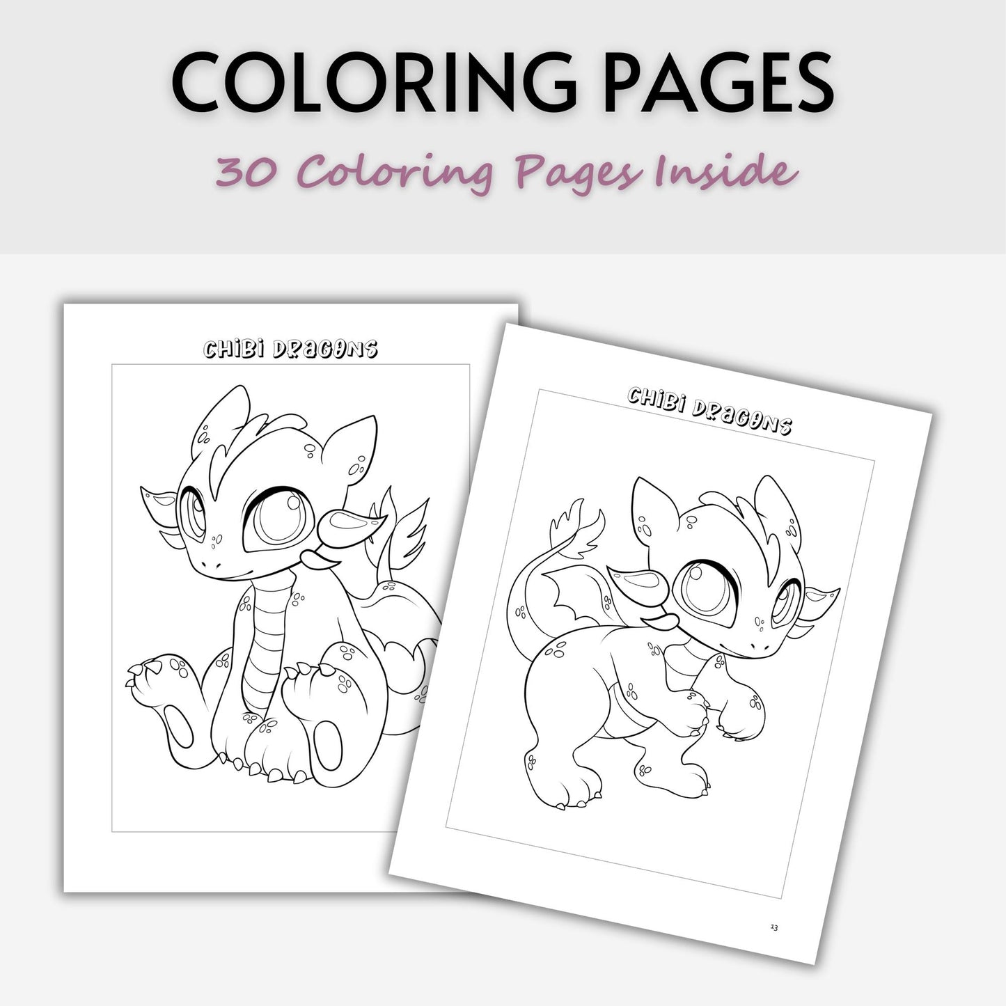 Chibi Dragons Coloring Book