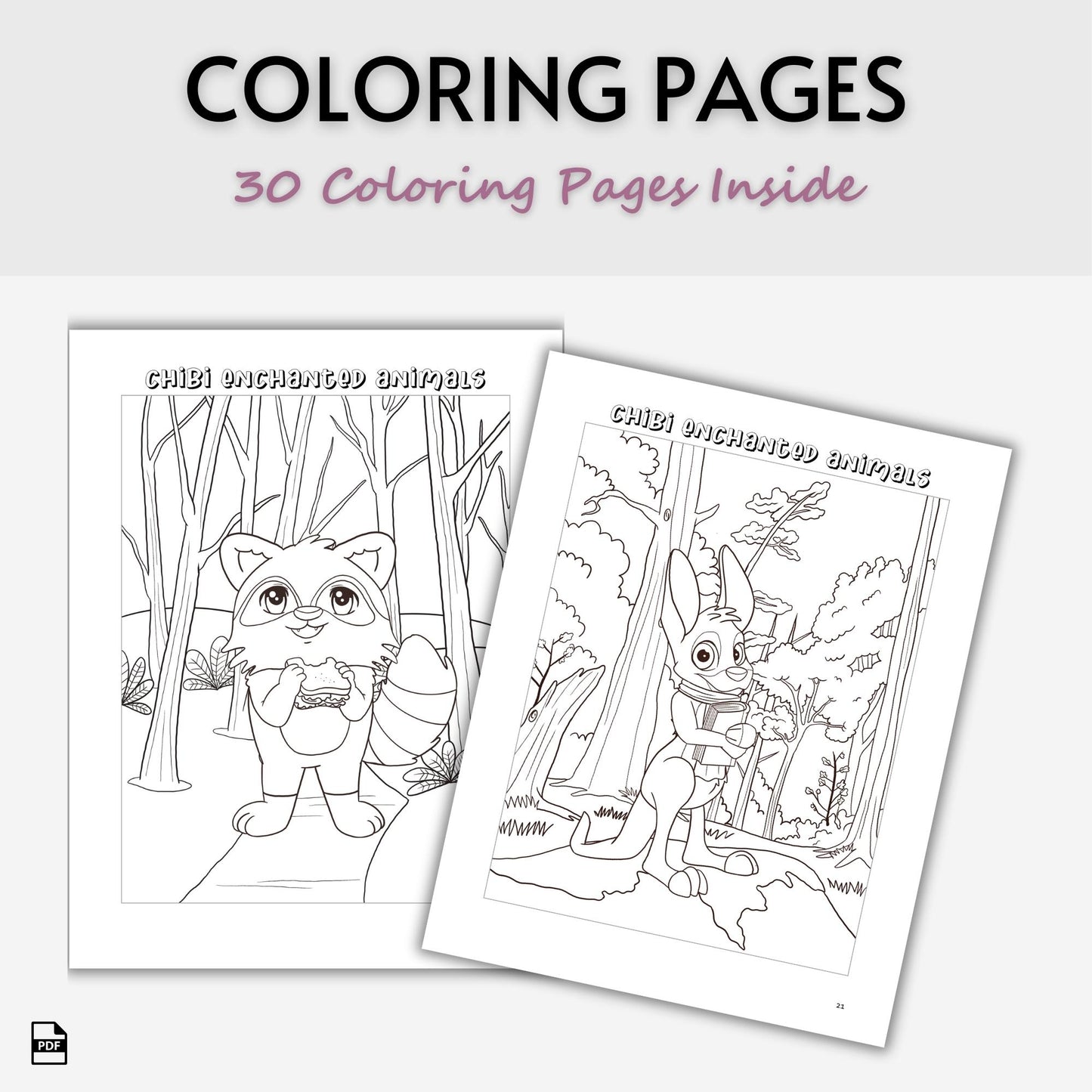 Chibi Enchanted Animals Coloring Book