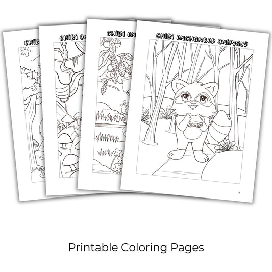 Chibi Enchanted Animals Coloring Book