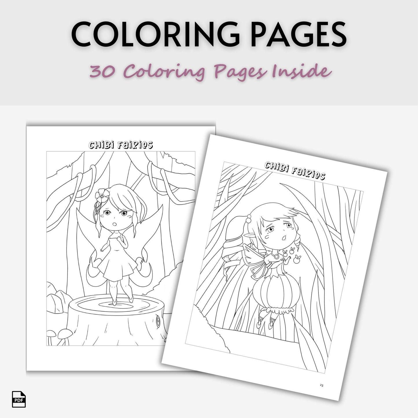 Chibi Fairies Coloring Book