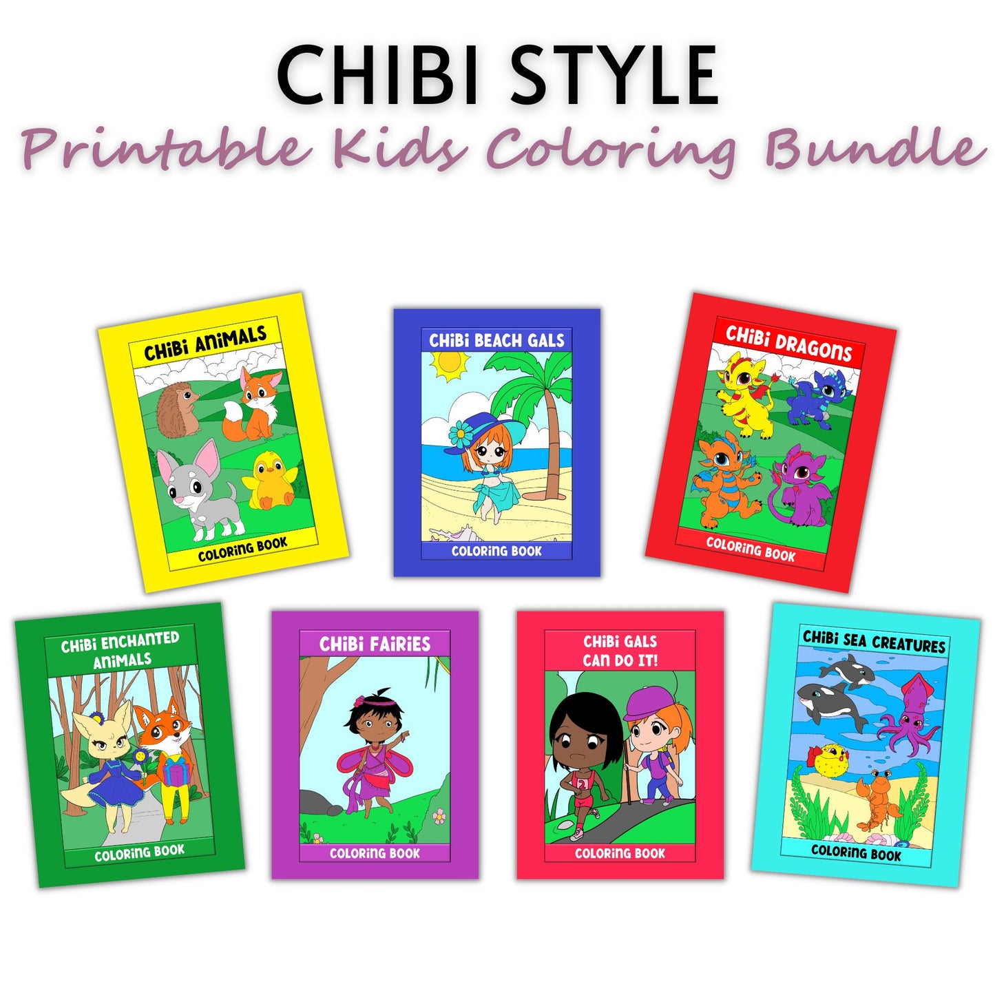 Chibi Coloring Book Bundle