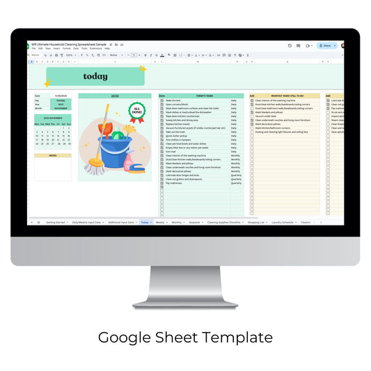 Ultimate Household Cleaning Spreadsheet Template