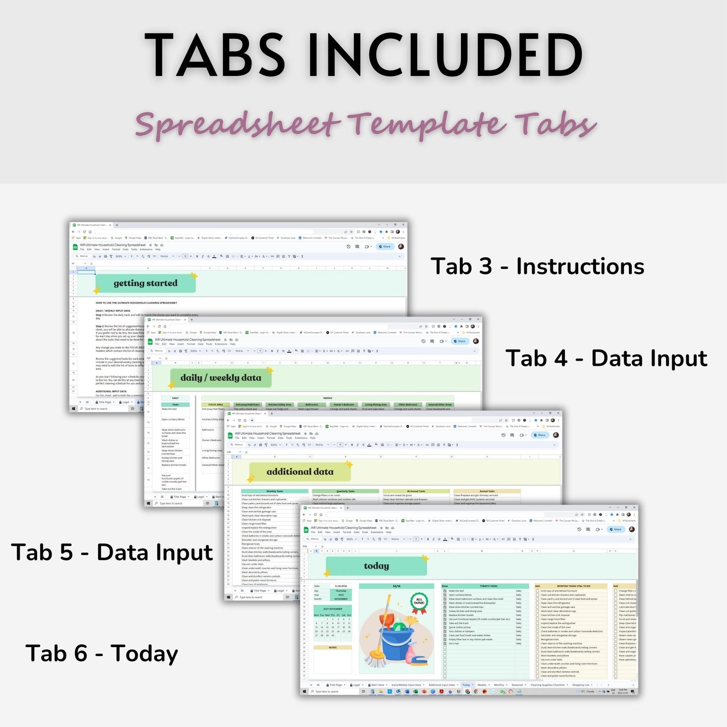 Ultimate Household Cleaning Spreadsheet Template