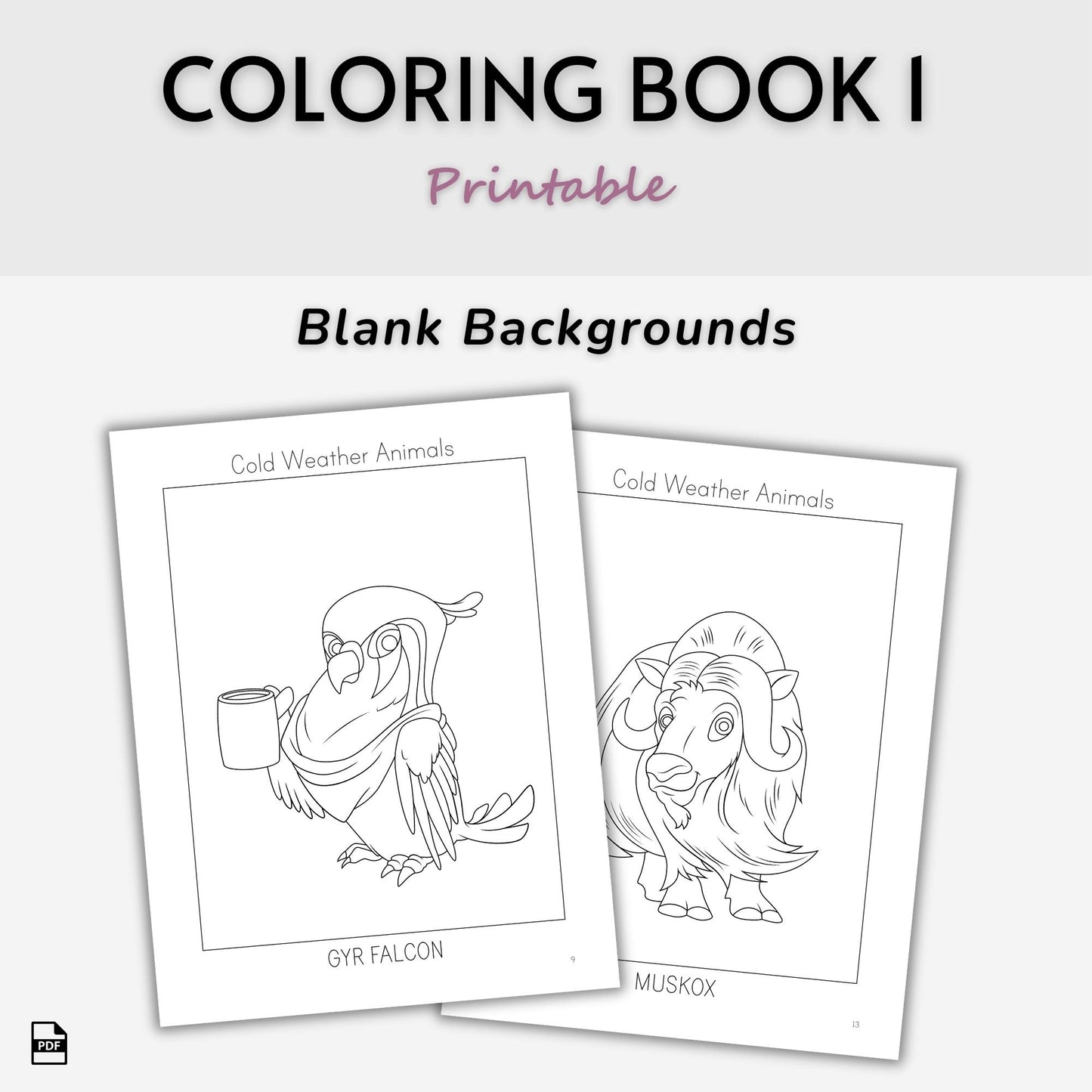 Cold Weather Animals Coloring Books