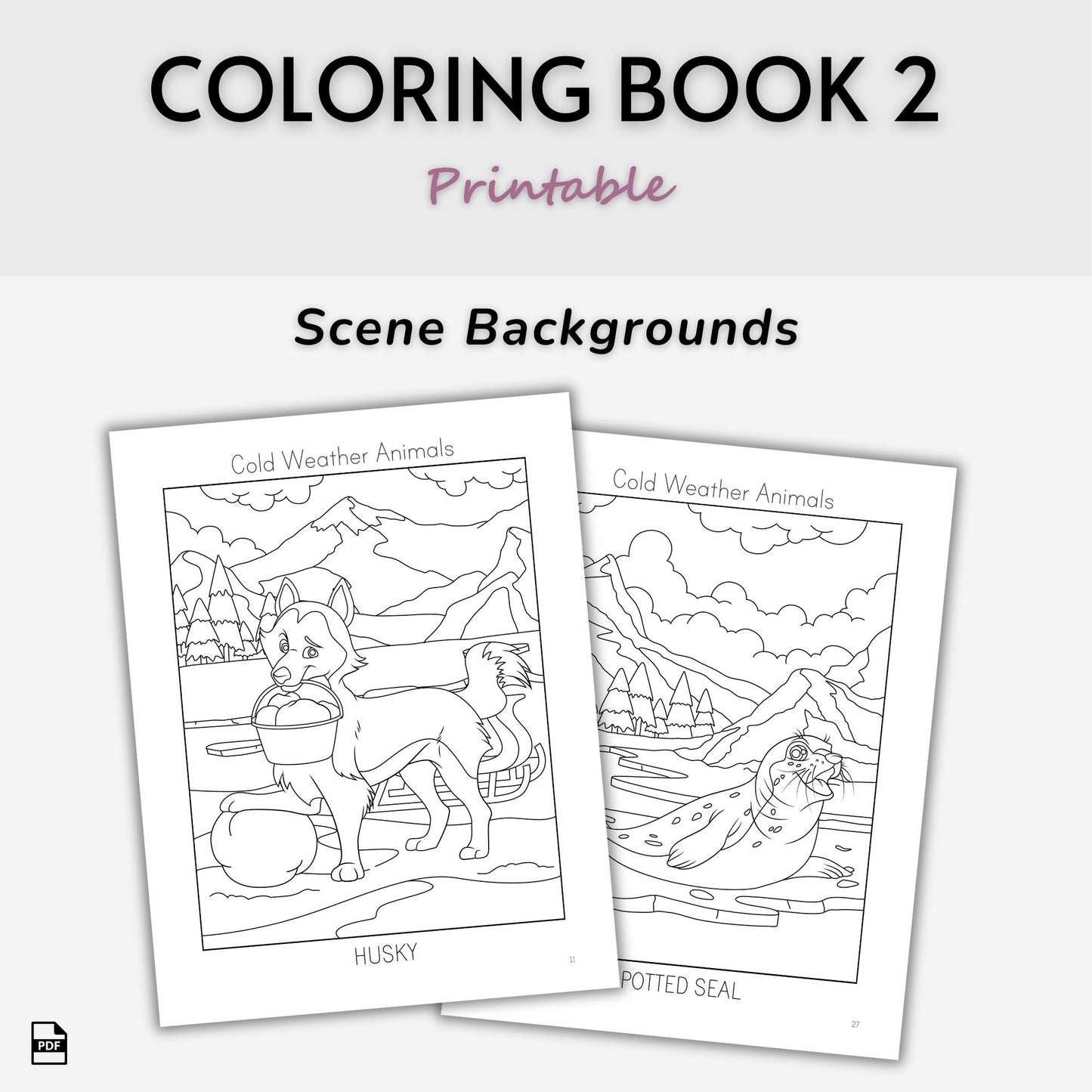 Cold Weather Animals Coloring Books