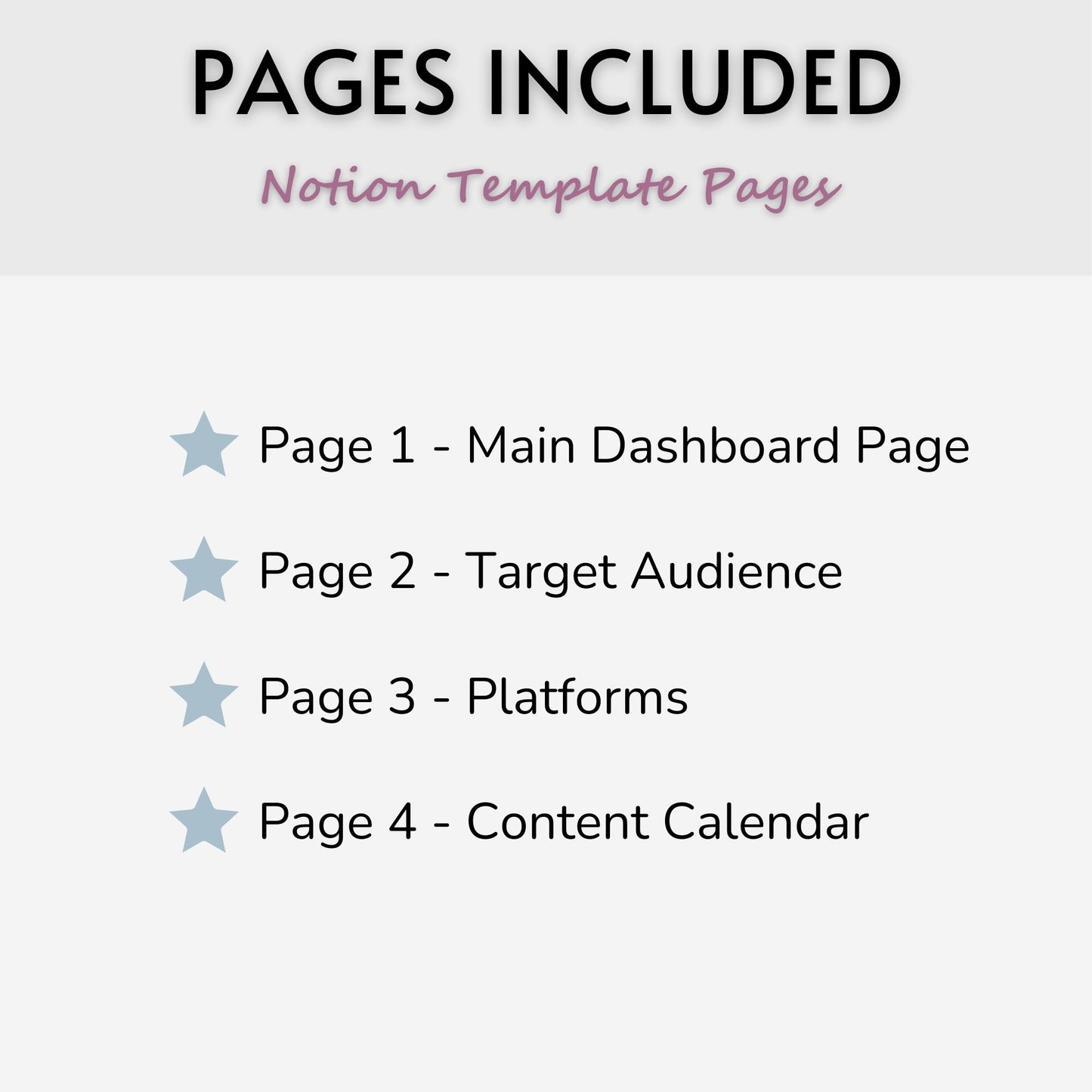 Content Planner Template For Notion