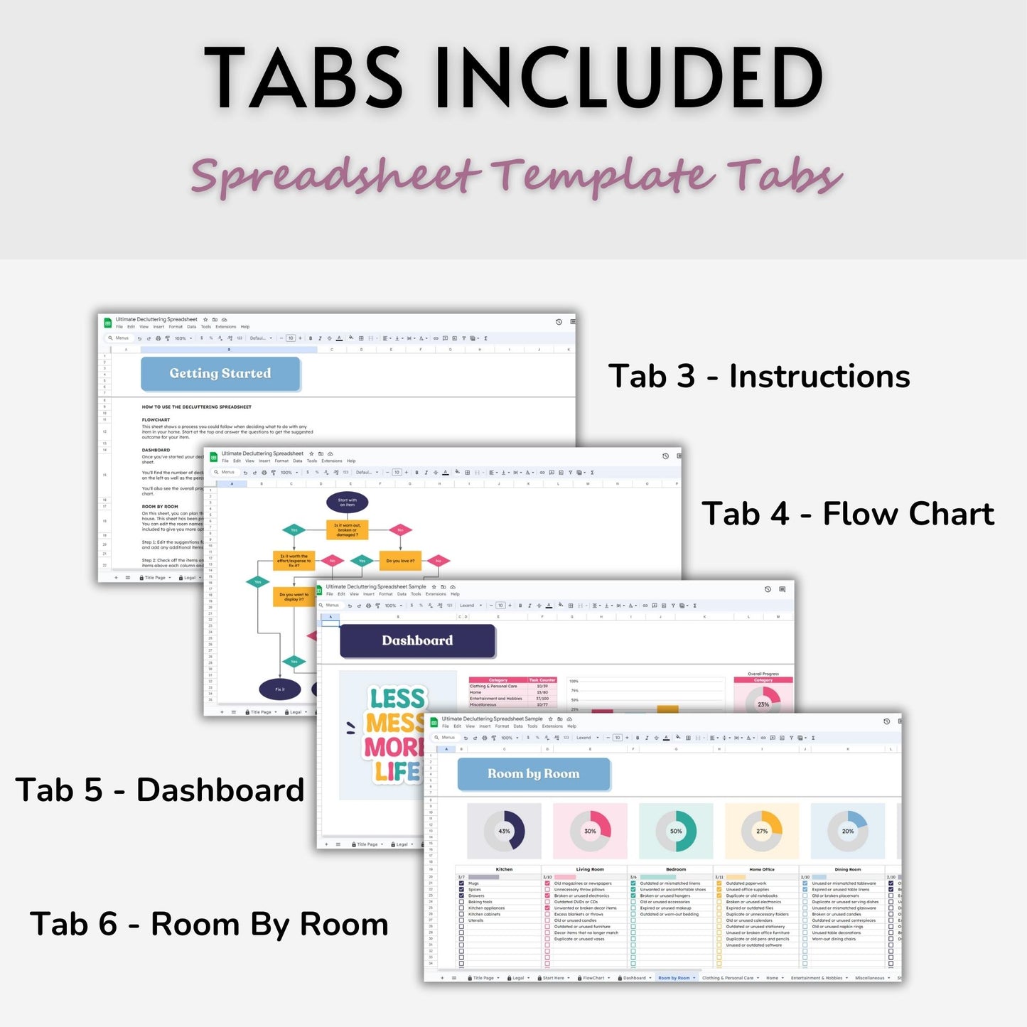 Ultimate Decluttering Spreadsheet Template