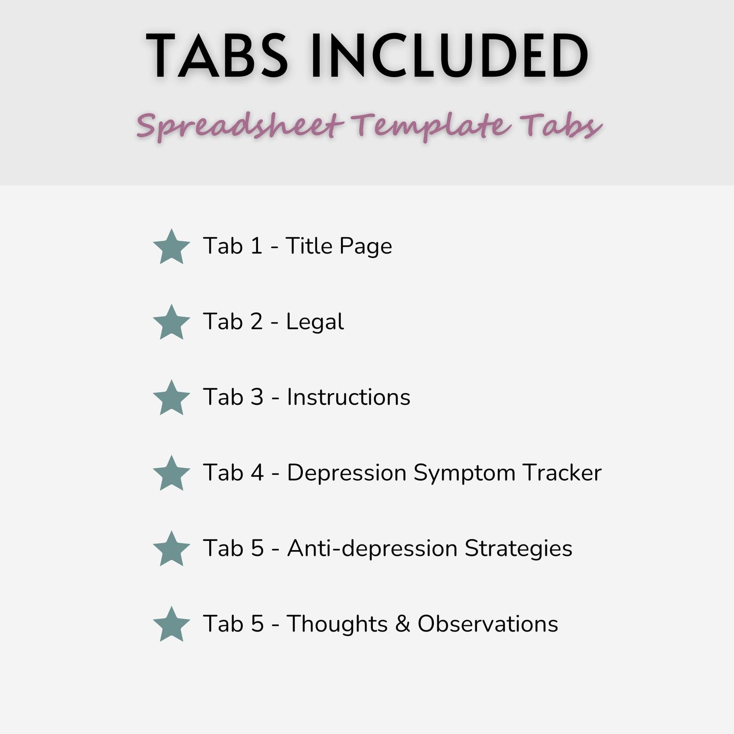 Depression Tracker Spreadsheet Template