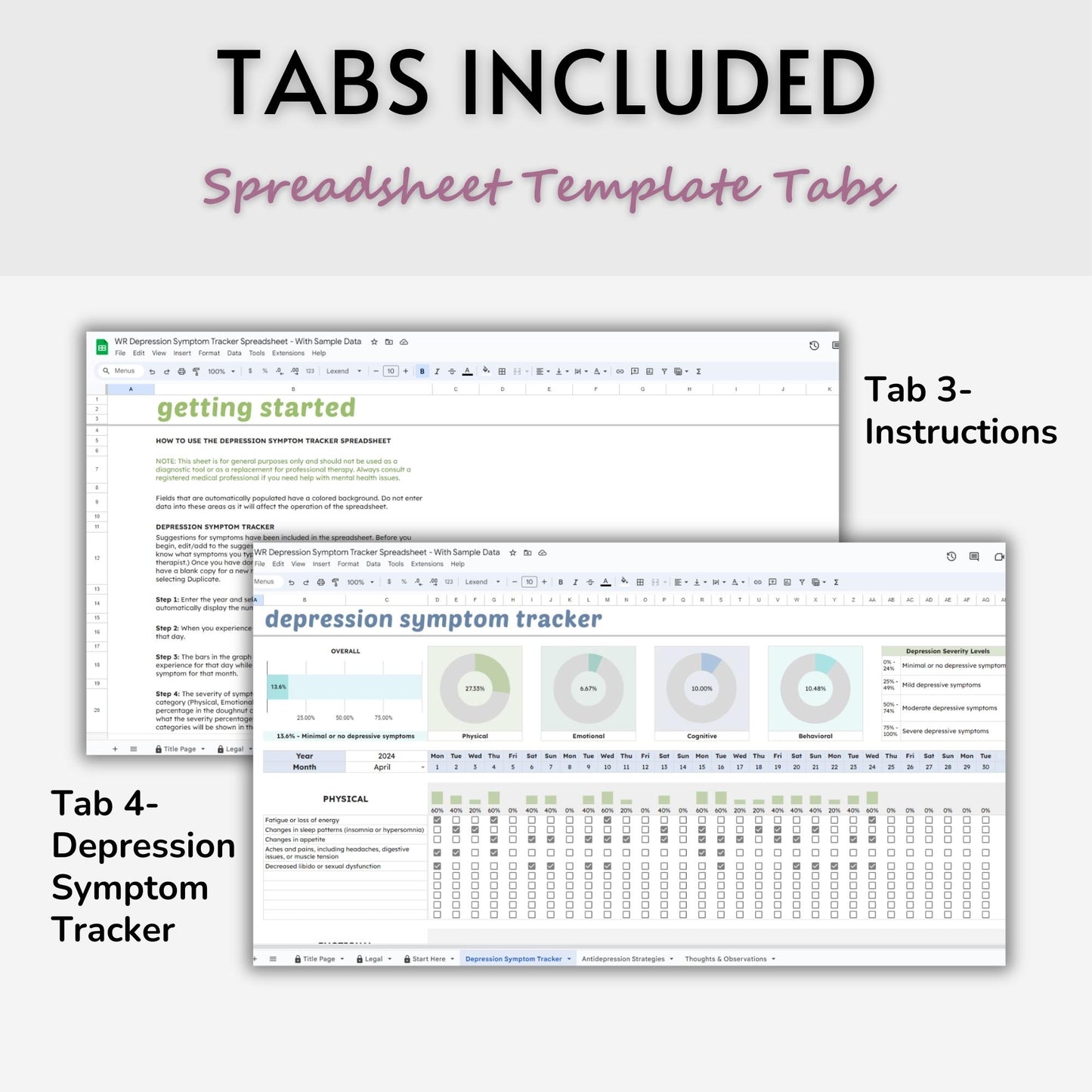 Depression Tracker Spreadsheet Template