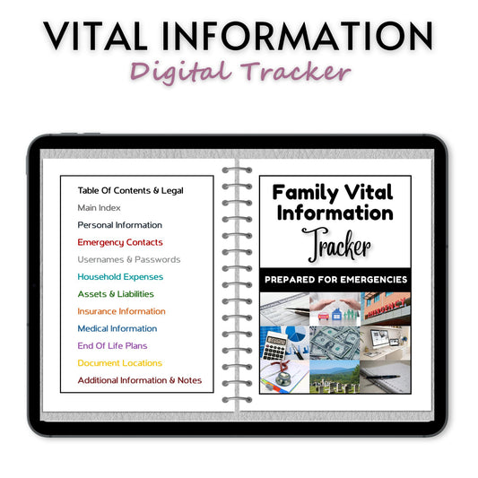 Important Information Tracker - Digital Version
