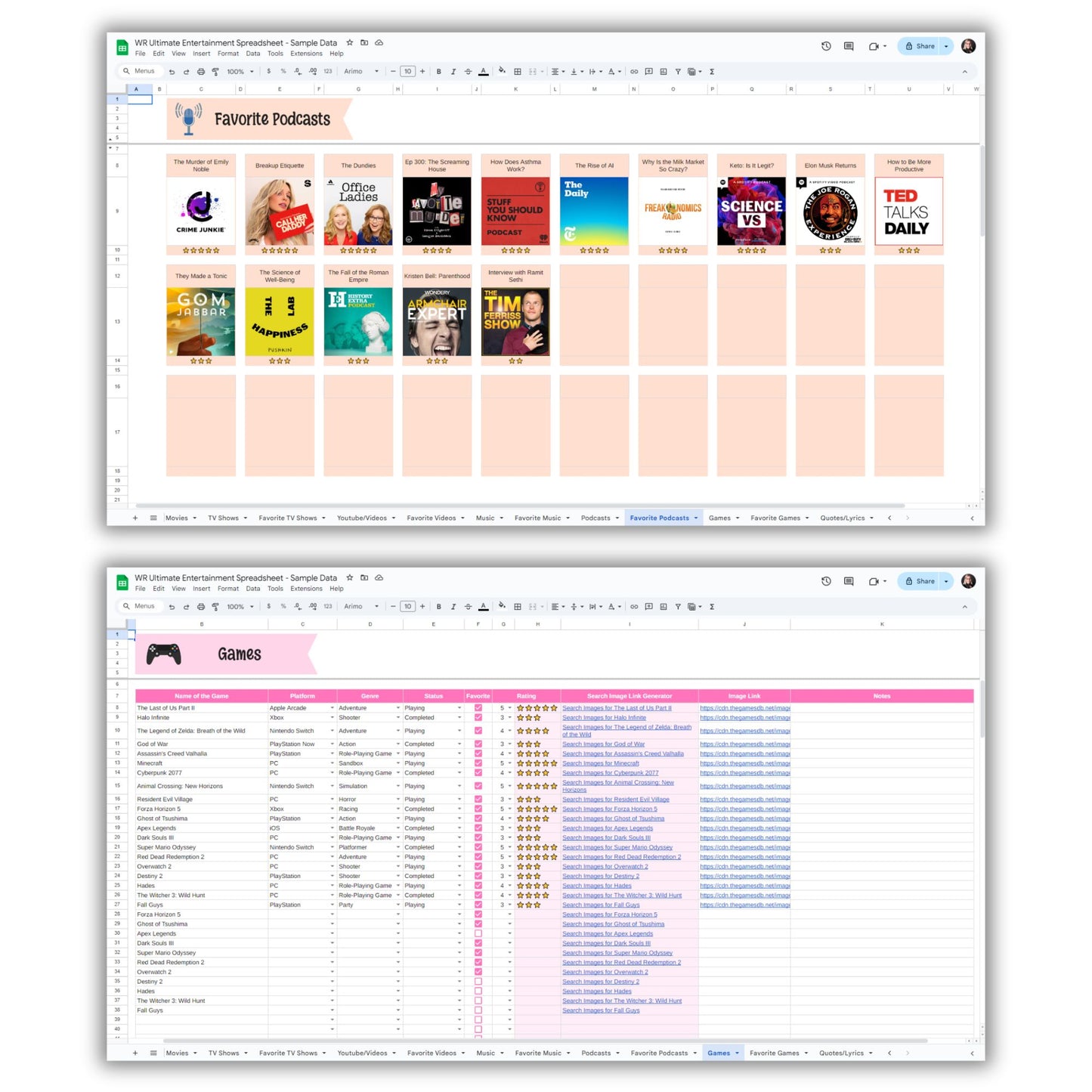Ultimate Entertainment Planning and Tracking Spreadsheet