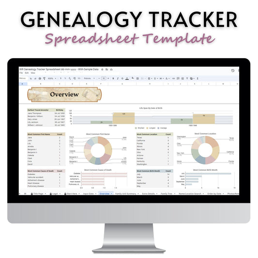 Genealogy Tracker Spreadsheet Template