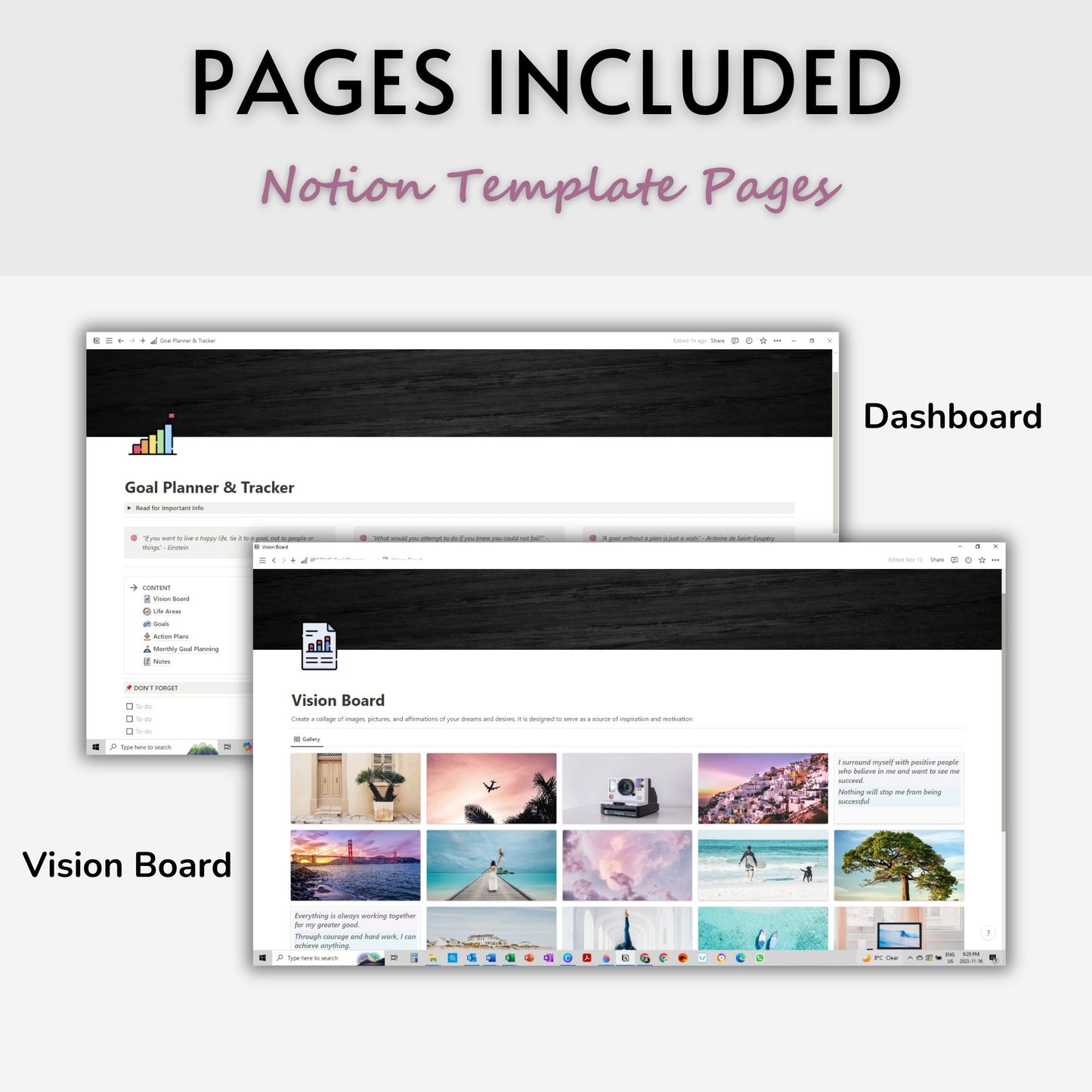 Goal Planning & Tracking Template For Notion