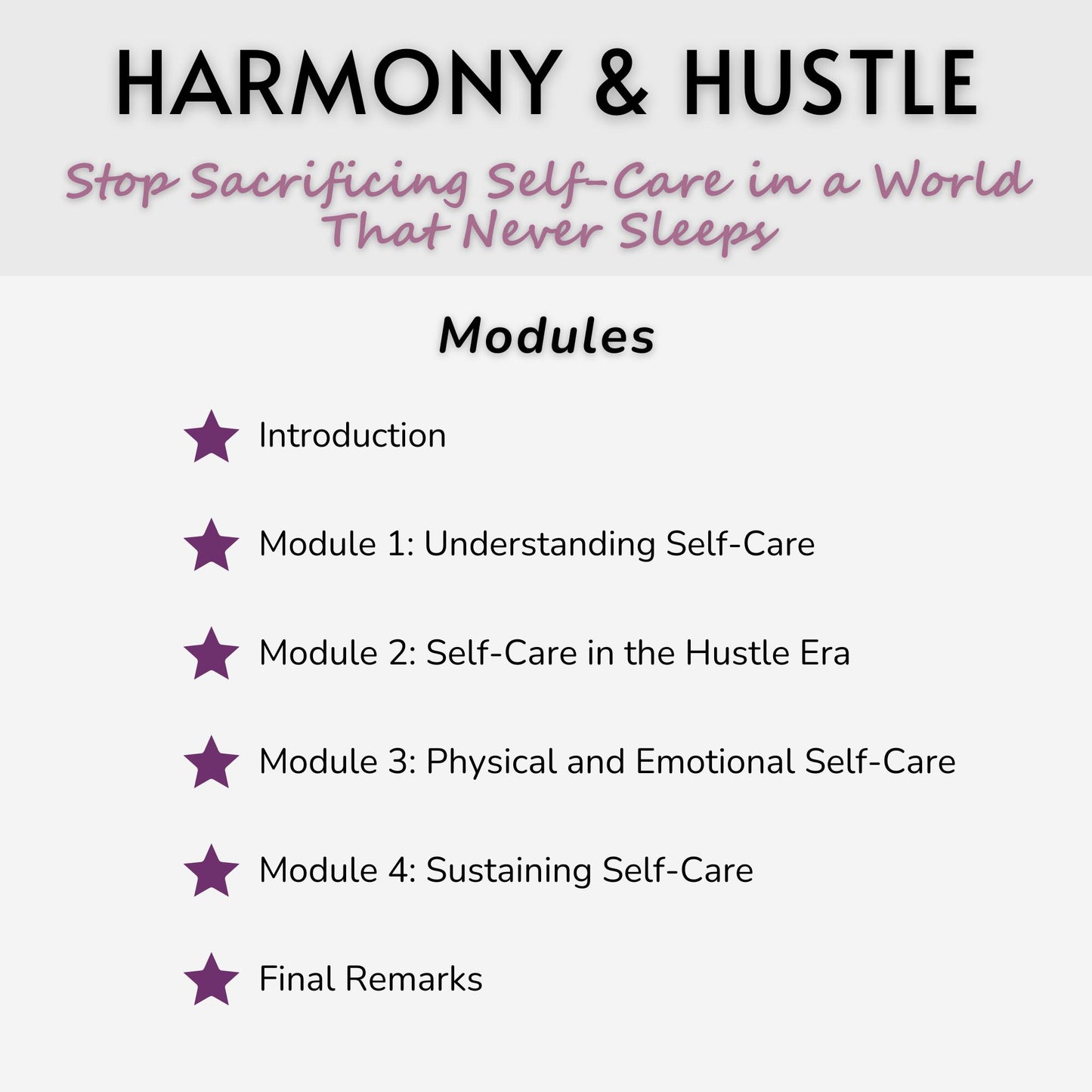 Harmony & Hustle: Stop Sacrificing Self-Care in a World That Never Sleeps