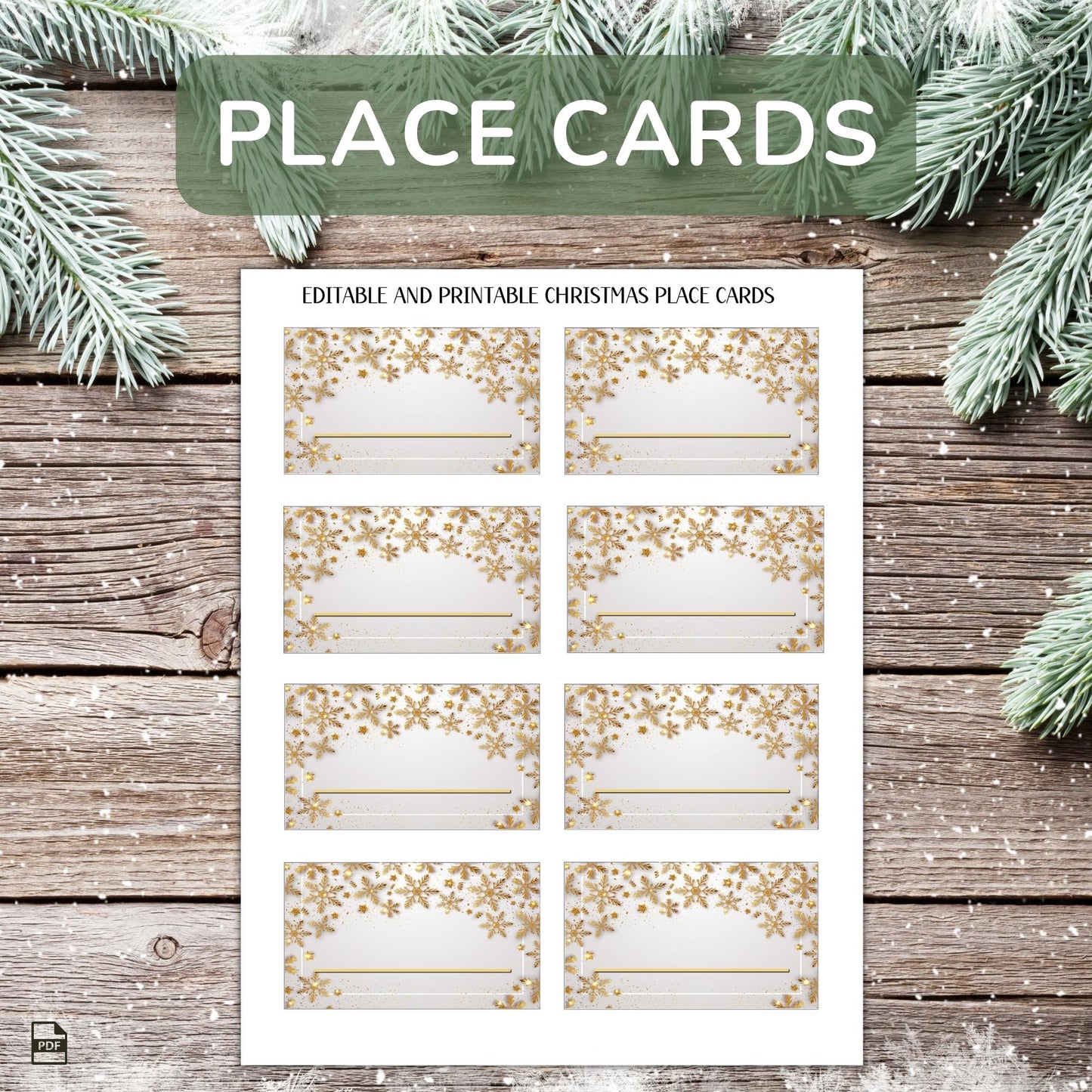 Printable Holiday Card Set - Cream Festive
