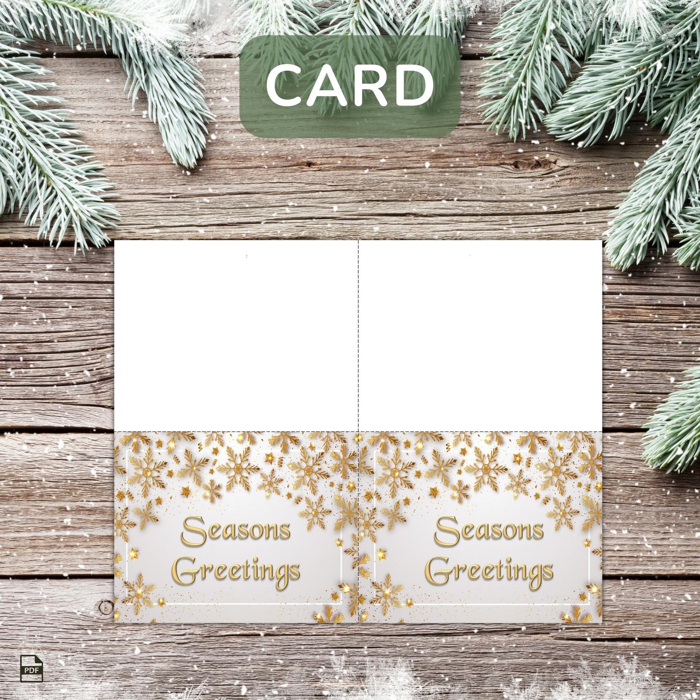 Printable Holiday Card Set - Cream Festive