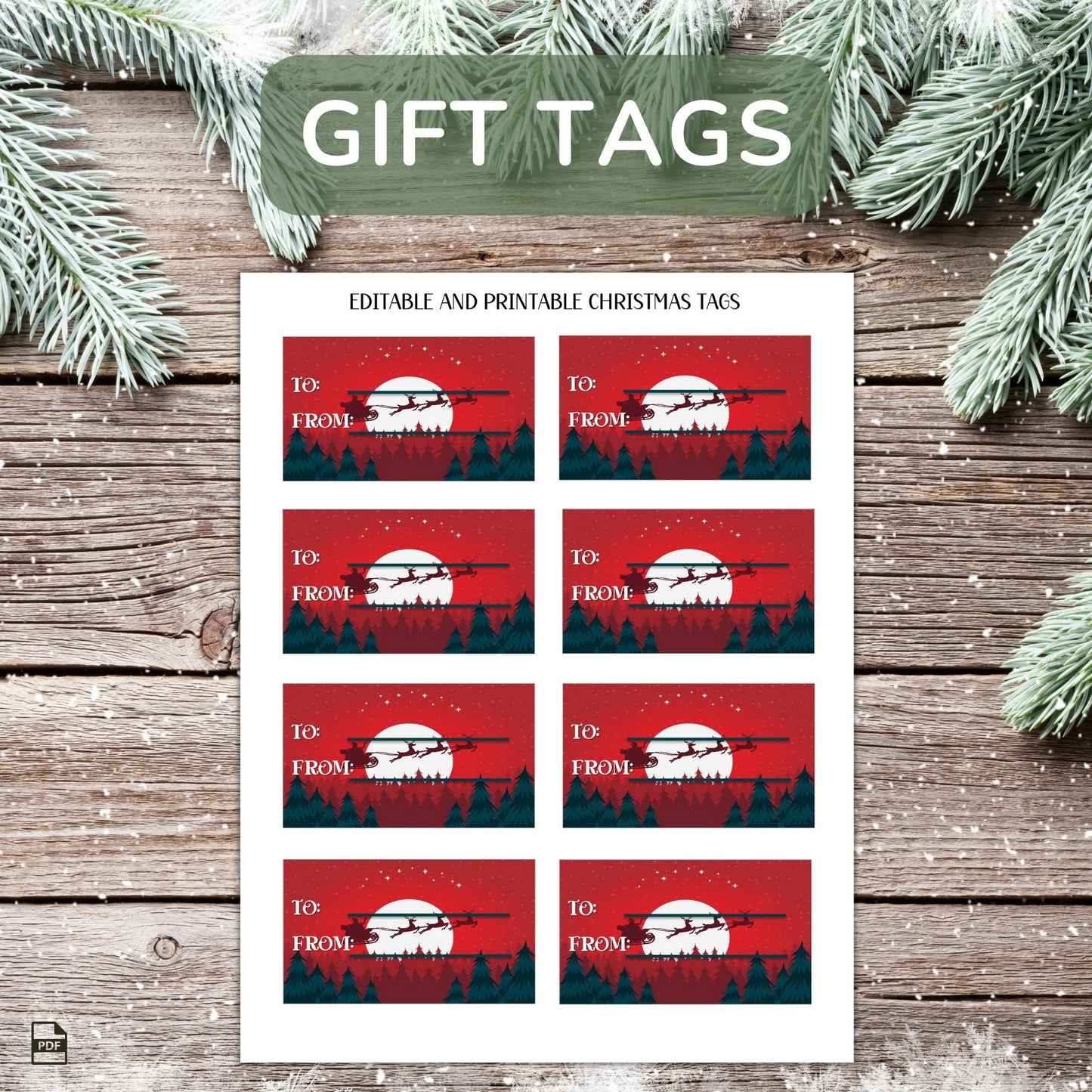 Printable Holiday Card Set - Santa