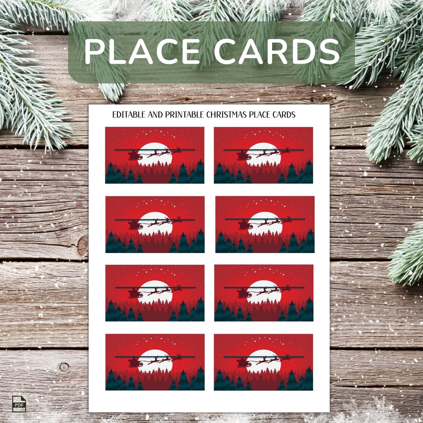 Printable Holiday Card Set - Santa