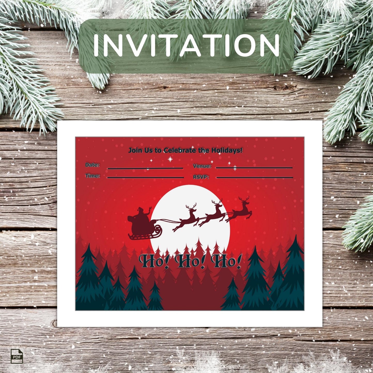 Printable Holiday Card Set - Santa
