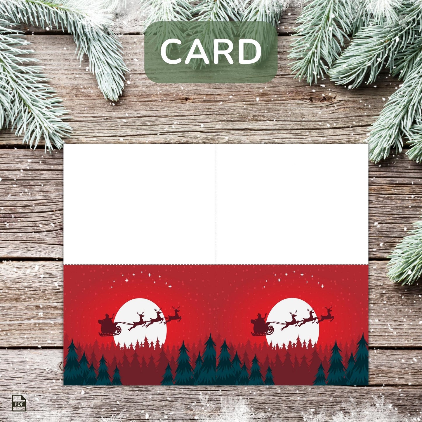 Printable Holiday Card Set - Santa