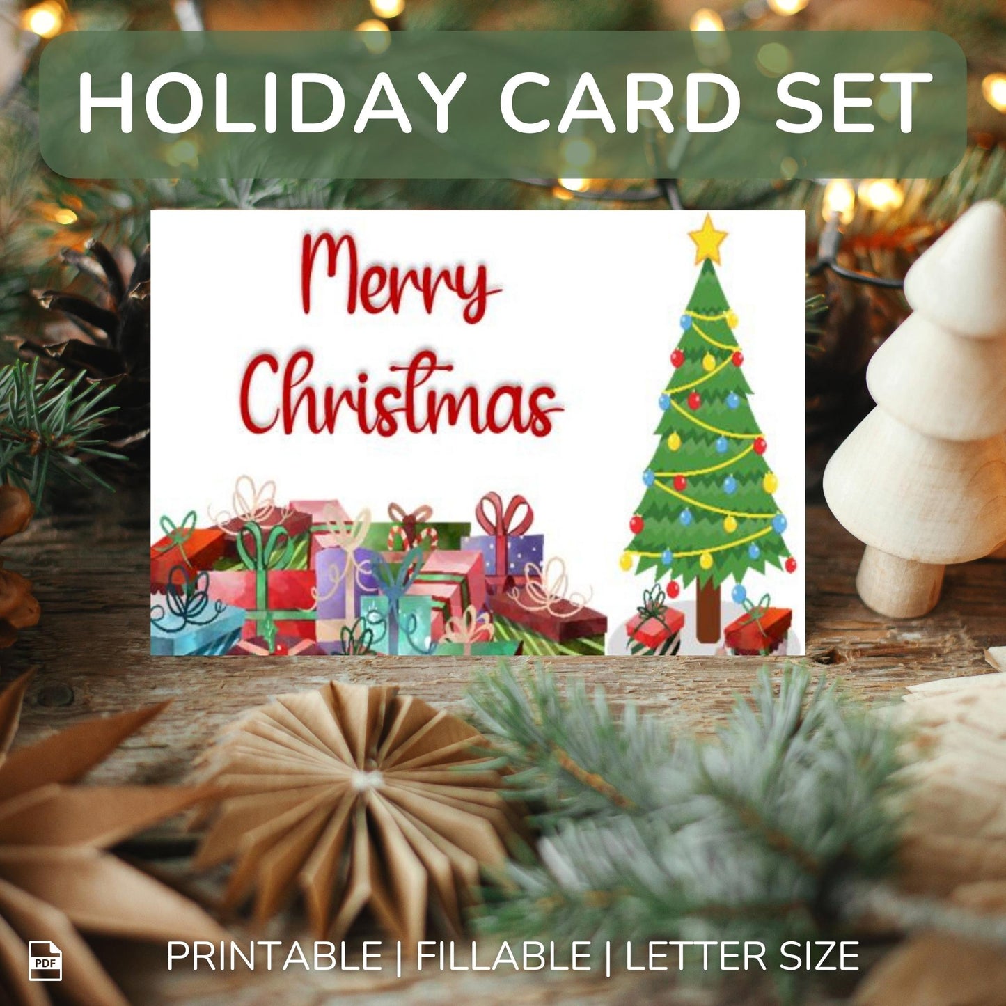 Printable Holiday Card Set - Presents