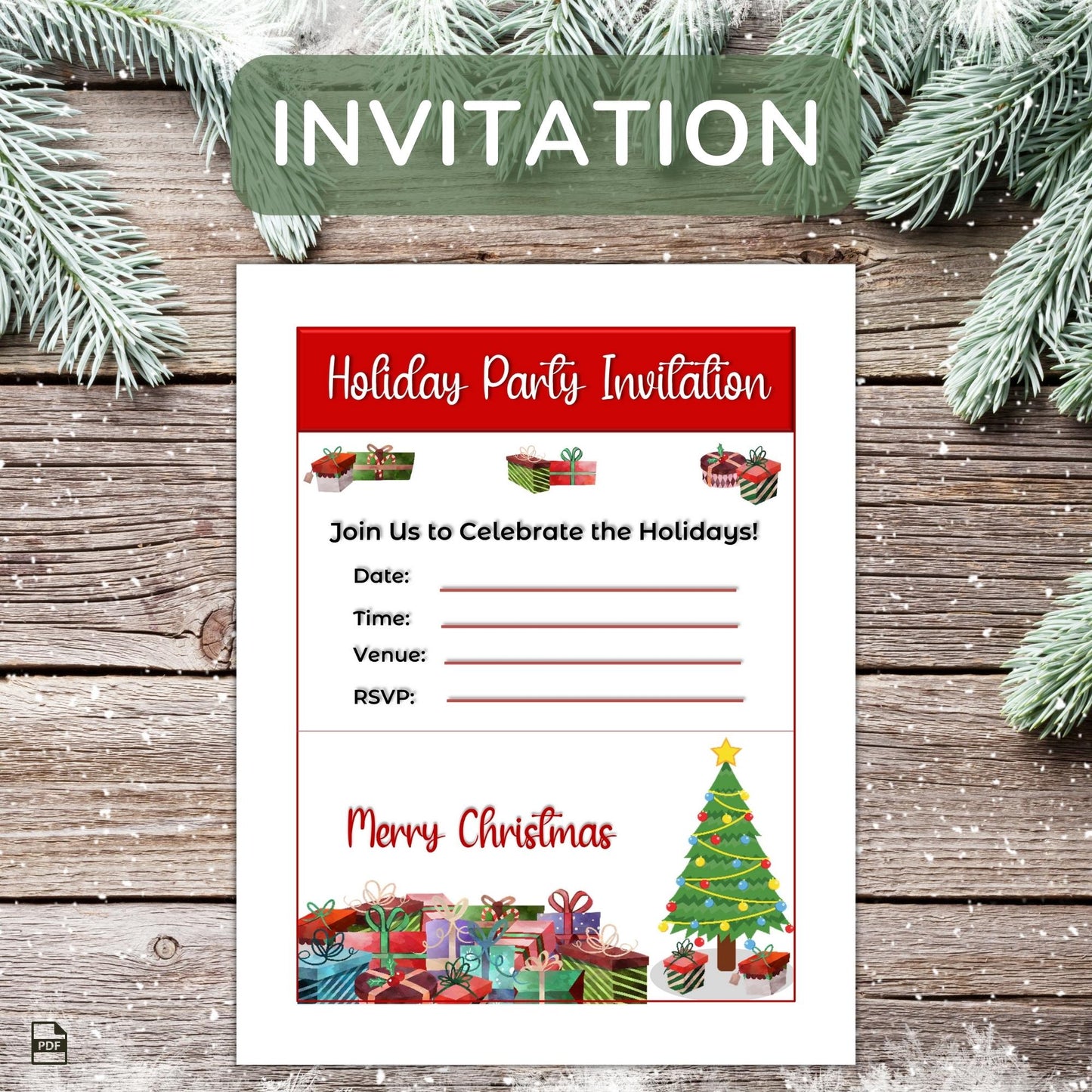 Printable Holiday Card Set - Presents