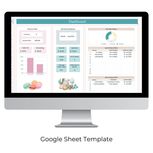 Home Bakery Business Planner Spreadsheet Template
