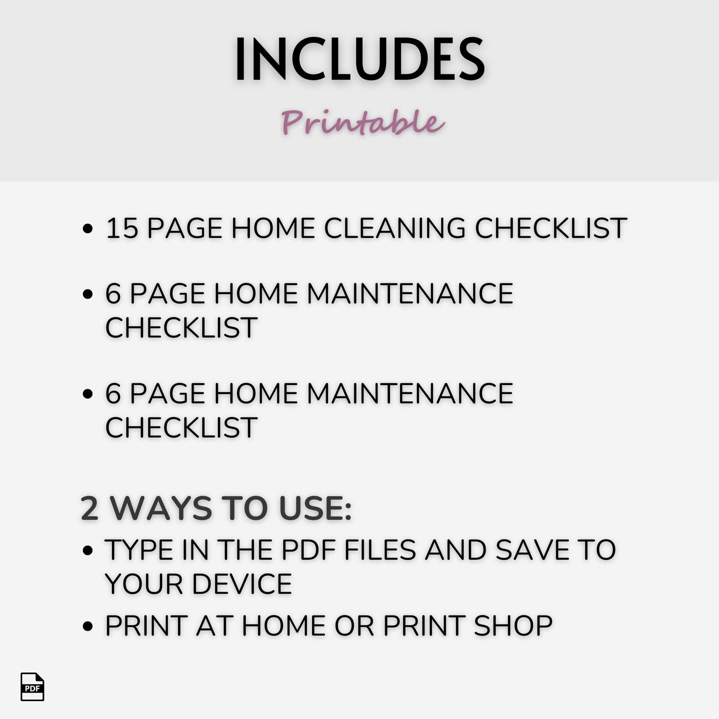 Home Cleaning and Maintenance Checklists