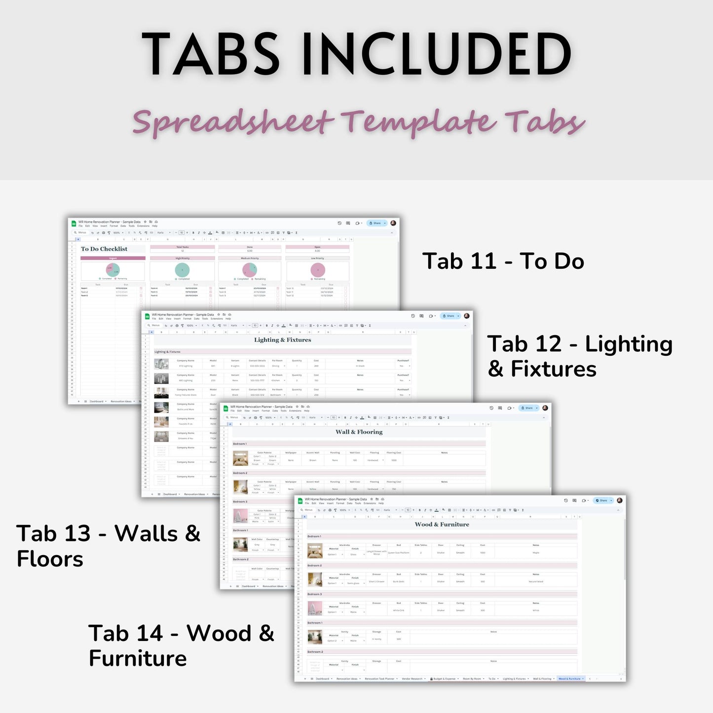 Home Renovation Planner Spreadsheet Template