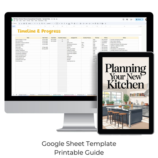 New Kitchen Renovation Planner Spreadsheet Template and Guide