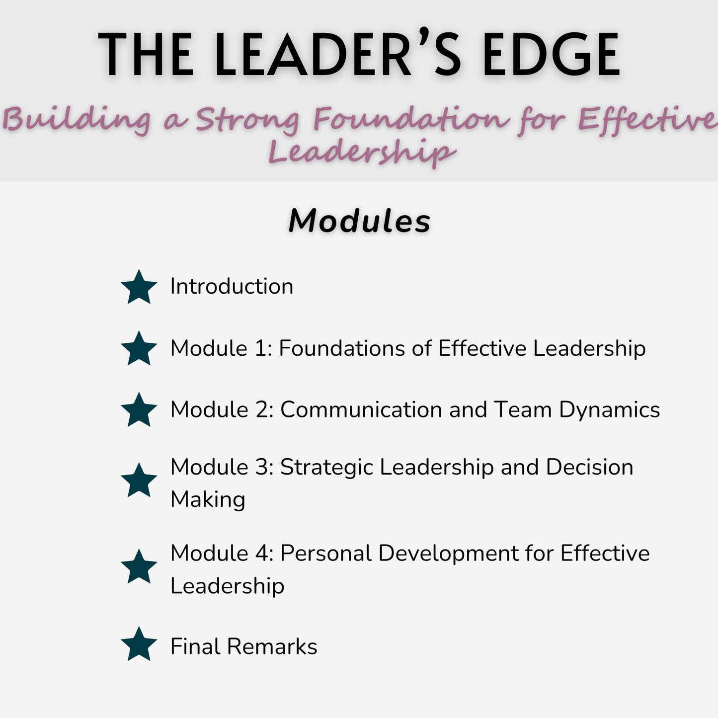 The Leader's Edge: Building a Strong Foundation for Effective Leadership