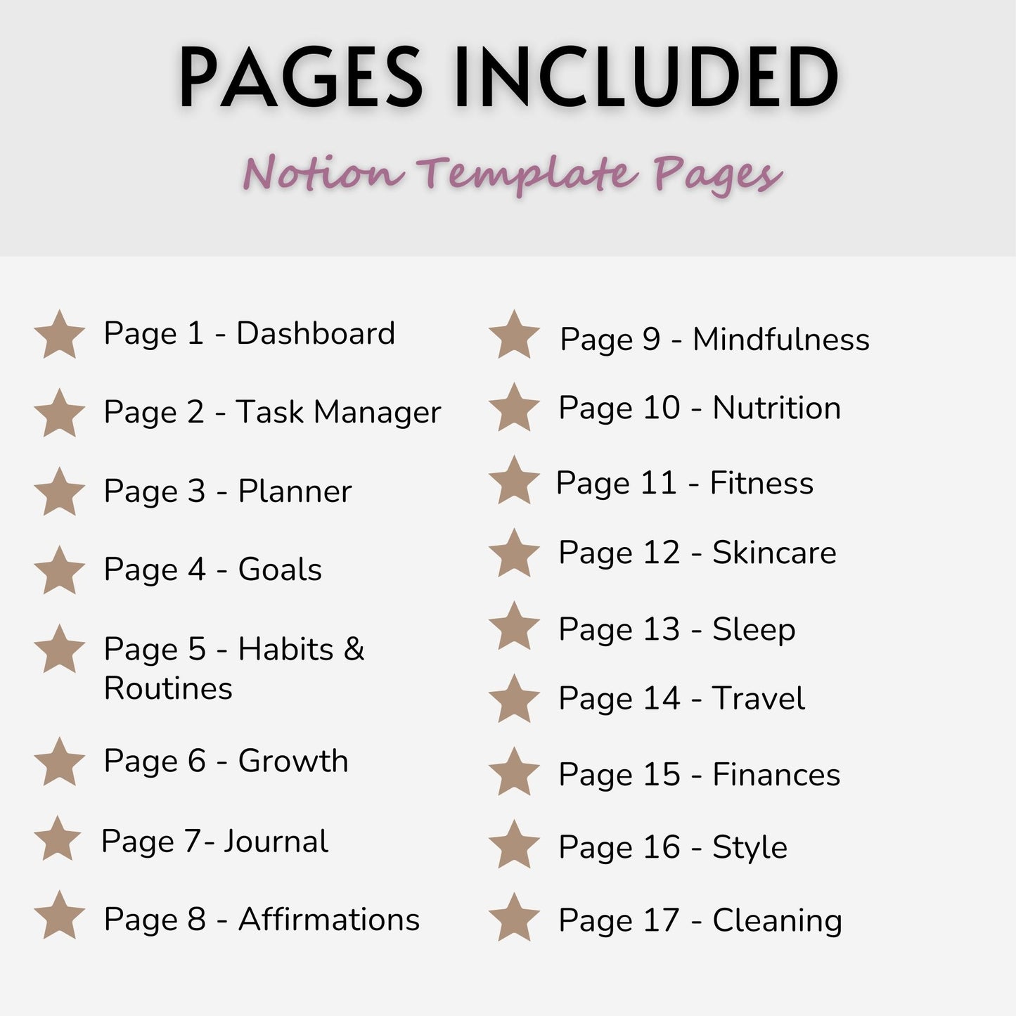 Life and Wellness Planner Template For Notion