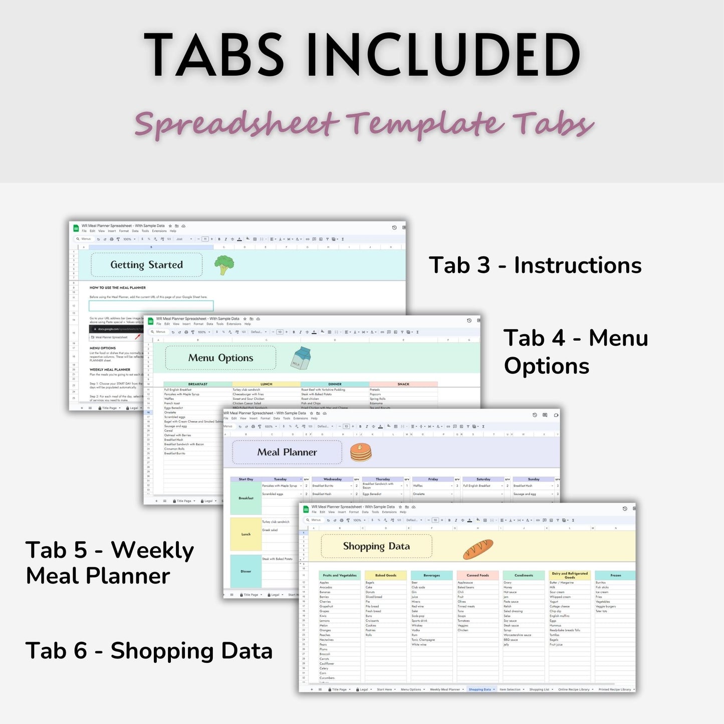 Meal Planner Spreadsheet Template