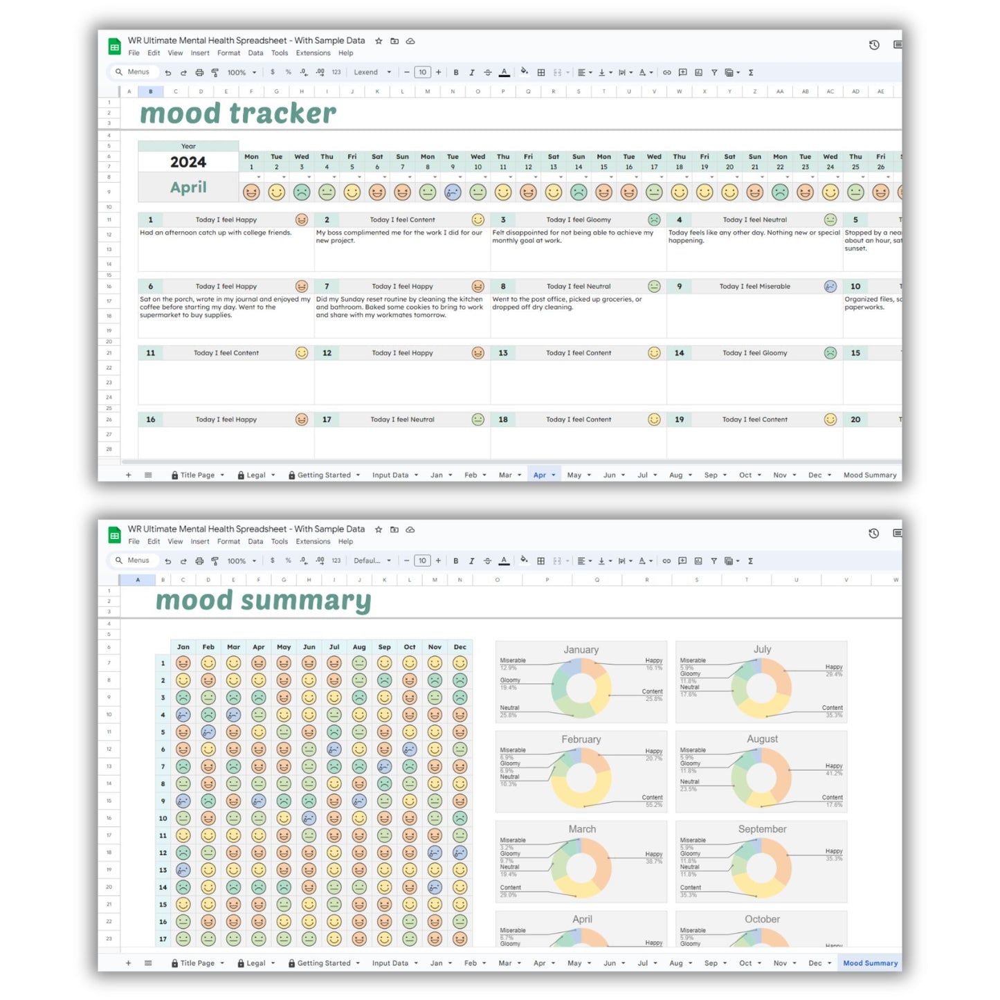 Ultimate Mental Health Spreadsheet Template