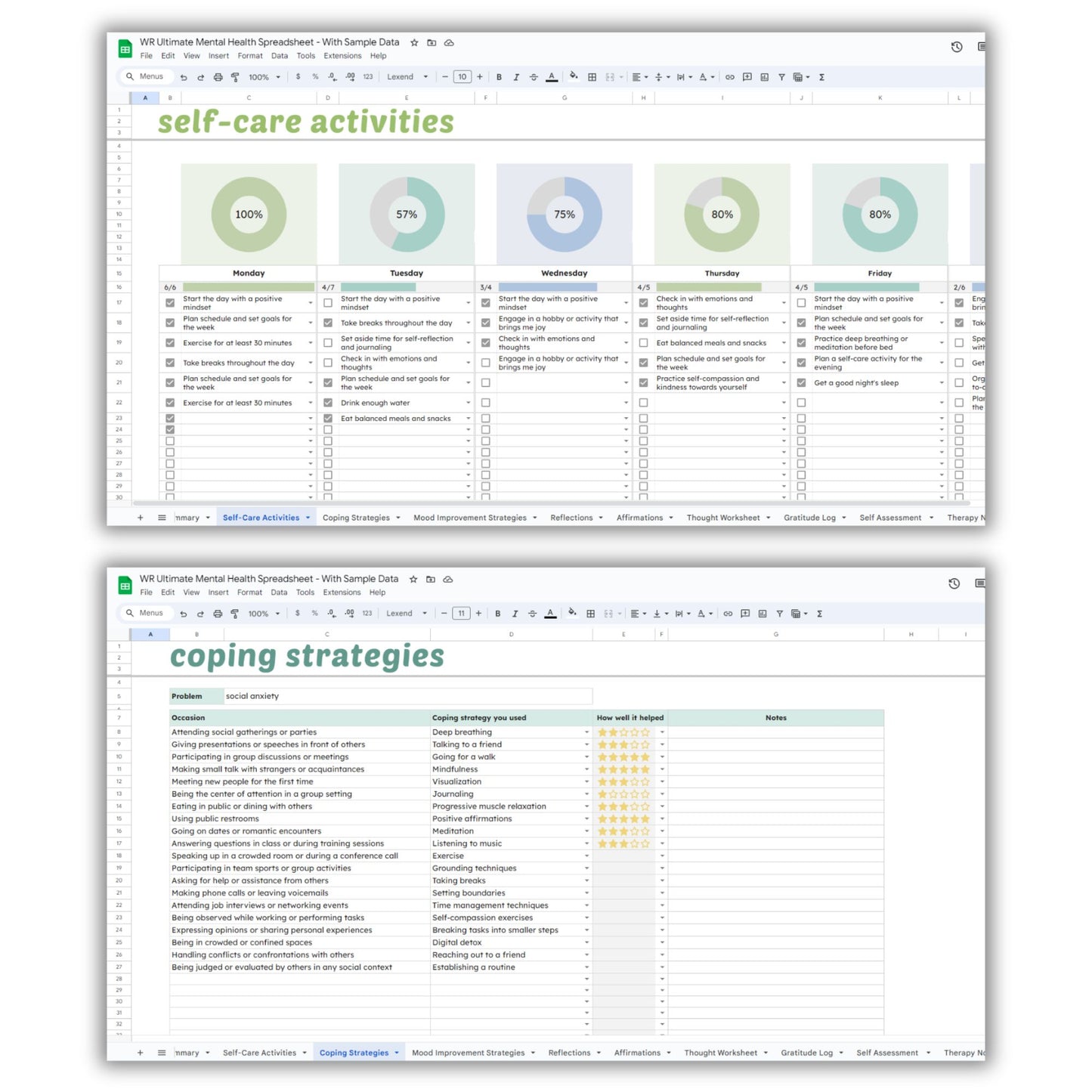 Ultimate Mental Health Spreadsheet Template